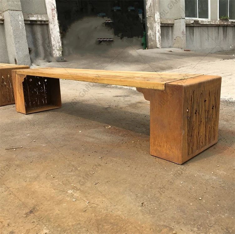 Outdoor corten bench 3