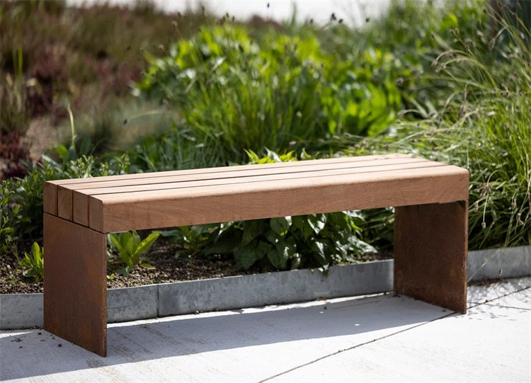 Outdoor corten bench 23