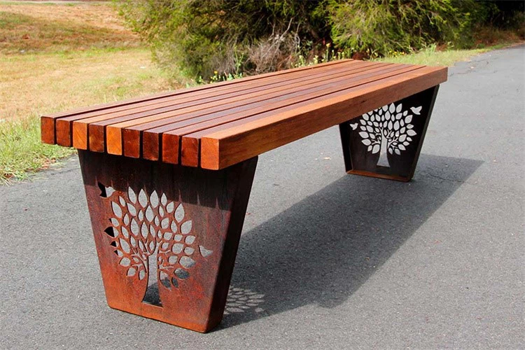 Outdoor corten bench 20