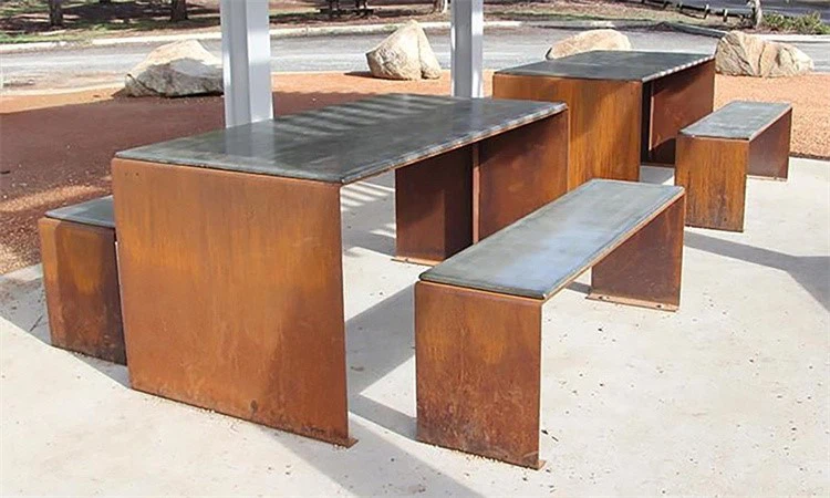 Outdoor corten bench 30