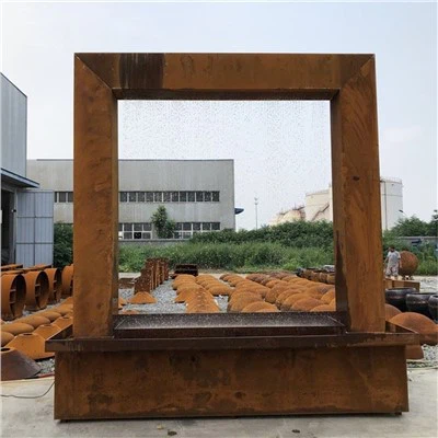 Adornos de jardín Característica de agua de acero corten