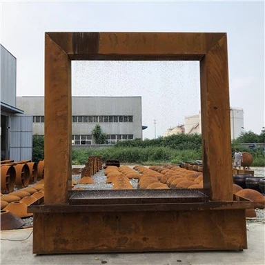 Adornos de jardín Característica de agua de acero corten