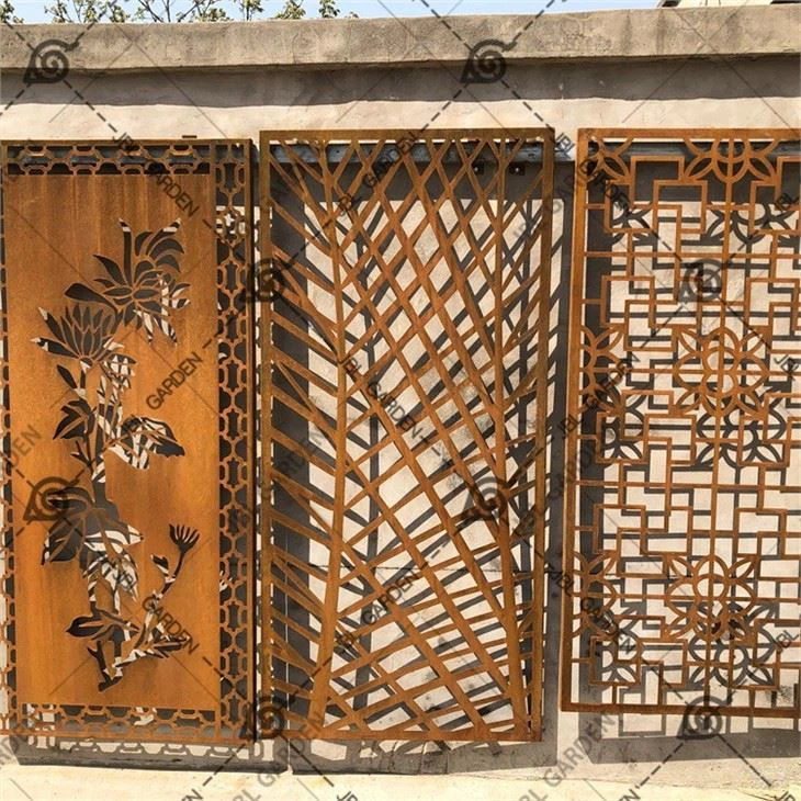 Decorative Corten Steel Metal Garden Fence