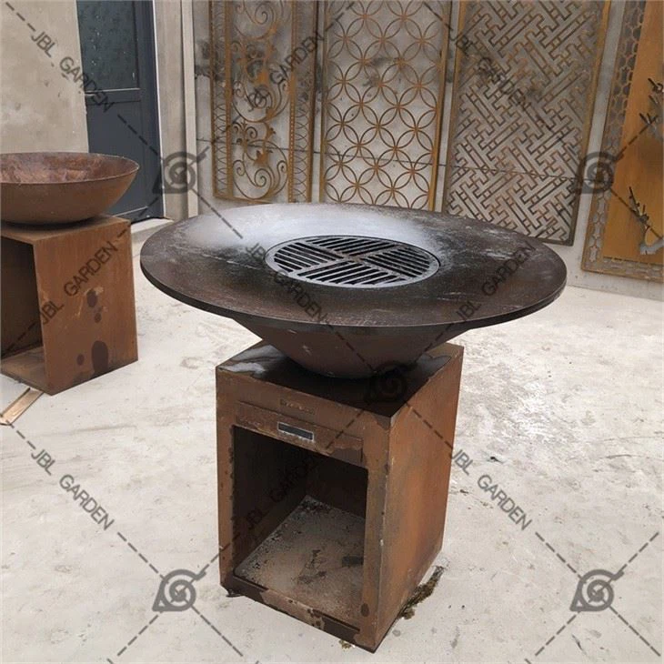 Corten Steel BBQ With Fire