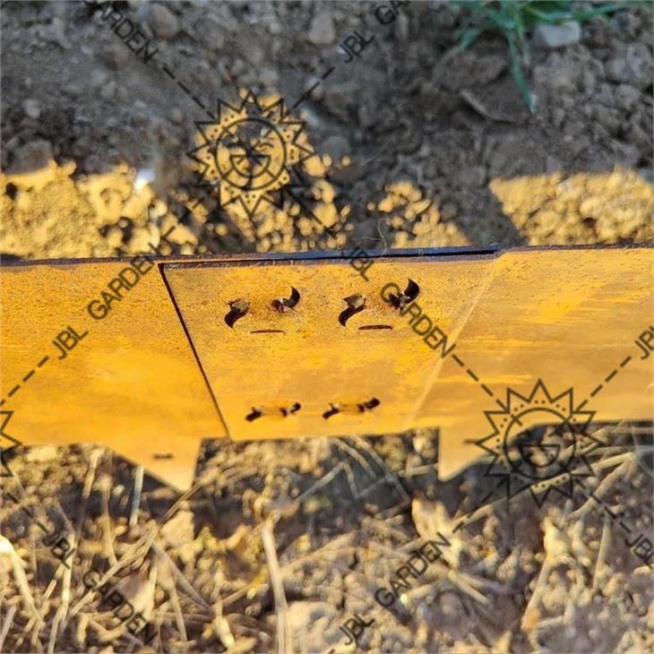 Jardín de borde de césped de acero corten