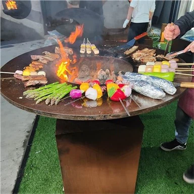 Corten Steel Fire Pit Brasero Mesa de barbacoa para cocinar
