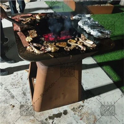 Barbacoa de carbón de acero corten
