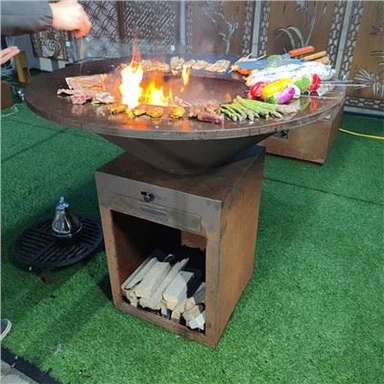 Parrilla de barbacoa de pozo de fuego de acero corten