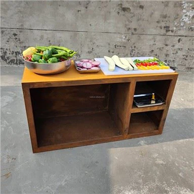 Fogata de acero corten con barbacoa barbacoa