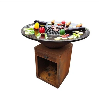 Parrilla de barbacoa cuadrada de estufa de acero corten
