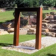 DISEÑO DE LA PUERTA FUENTE DE ACERO CORTEN FUENTE DE AGUA CARACTERÍSTICA ESCULTURA