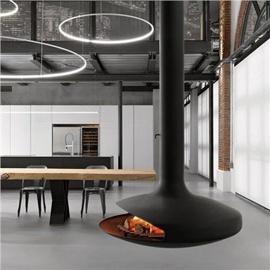 Chimenea colgante giratoria interior