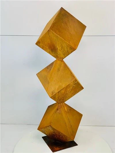 Escultura exterior grande de acero corten Trinity