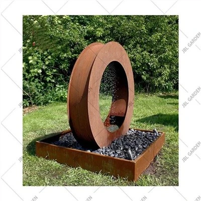 Característica de agua de jardín de acero corten oxidado