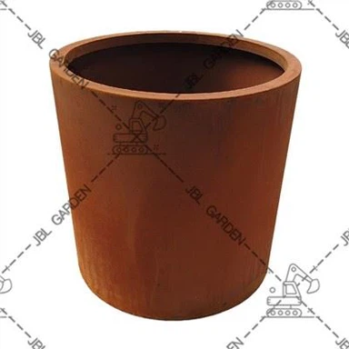 Maceta de caja larga de acero corten Serie Metálica de Veradek
