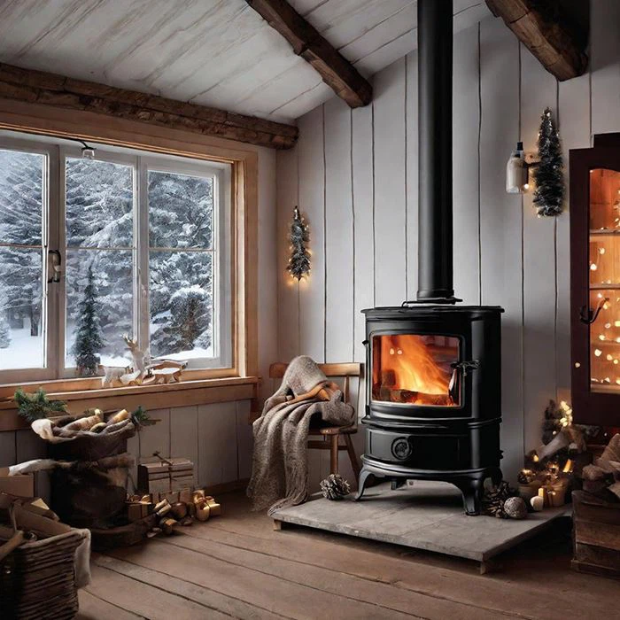 Estufa de chimenea de hierro fundido