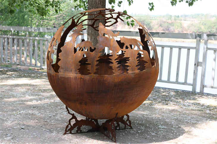 Bola de fuego esférica de acero corten
