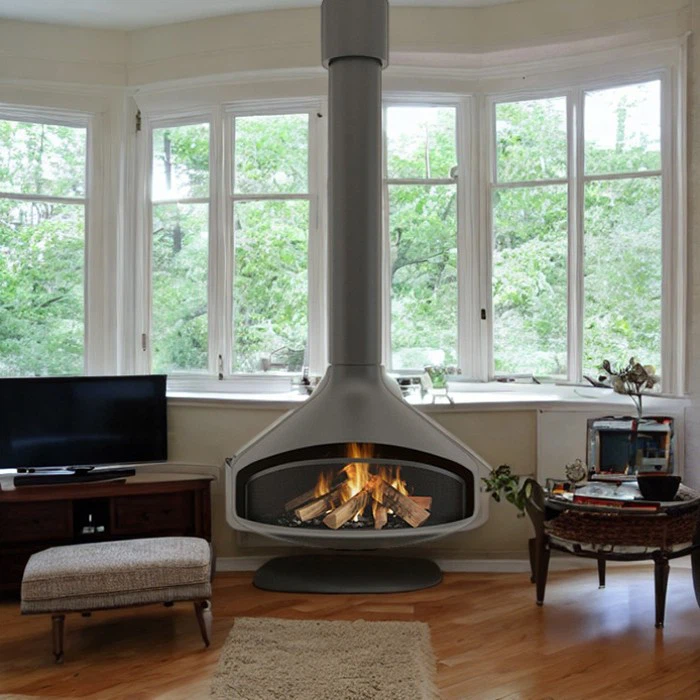 Indoor Carbon Steel Hanging Fireplace