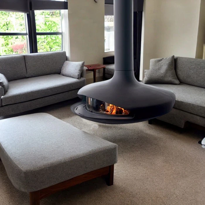 Indoor Carbon Steel Hanging Fireplace