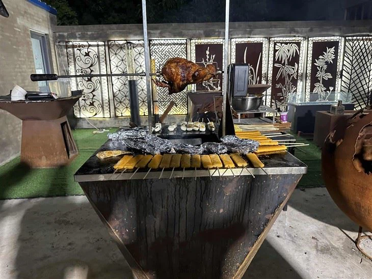 Outdoor Fire Pit With Grill Function