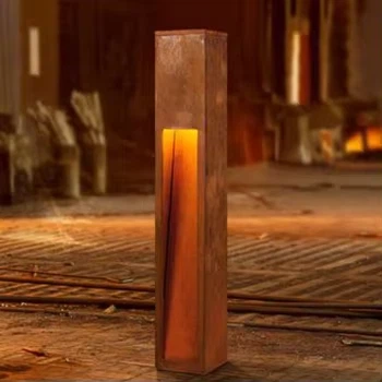 Iluminación de acero corten para exteriores