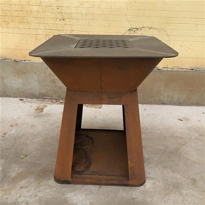 Estufa de barbacoa con parrilla de carbón para patio