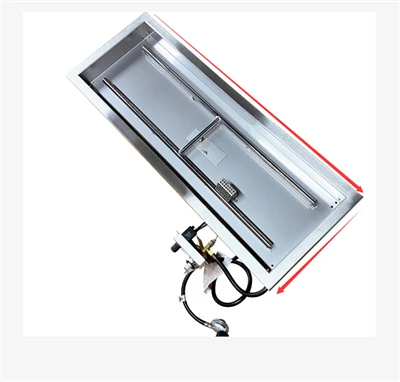 Quemador rectangular de gas para hoguera